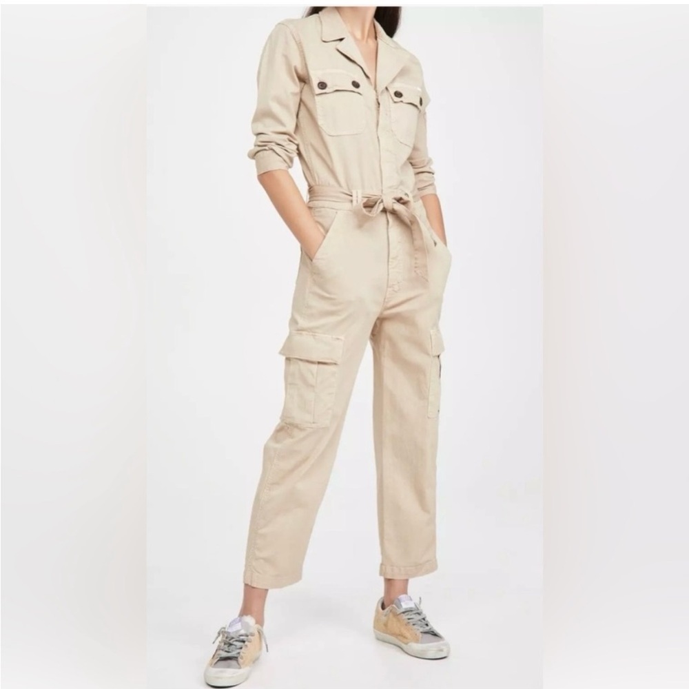 Mother Jumpsuit The Cargo Fixer In Medium Khaki View 3